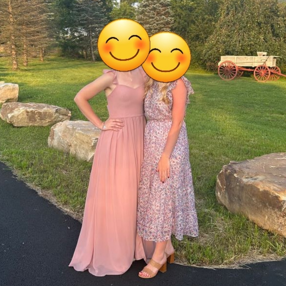 EUC Azazie Metz Bridesmaid Dress Dusty Rose Size 6